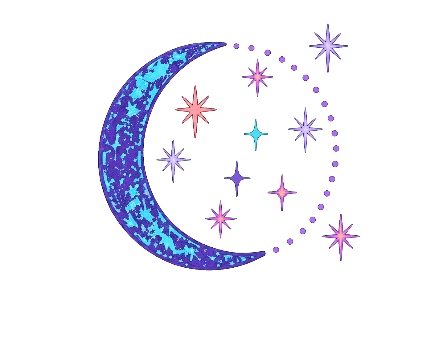 Maggie Moon crescent moon and stars mark